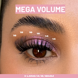 Mega Volume cluster Extra long  14, 16, 18mm 45 pack
